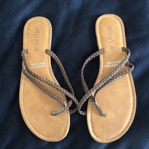 NWOT Delia’s flat sandals with braid